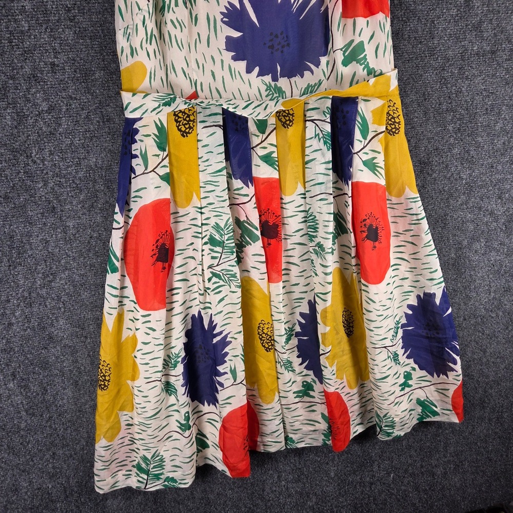 Girls from Savoy Anthropologie Silk Floral Poppy Fit and Flare Dress Size 10 - Picture 5 of 16